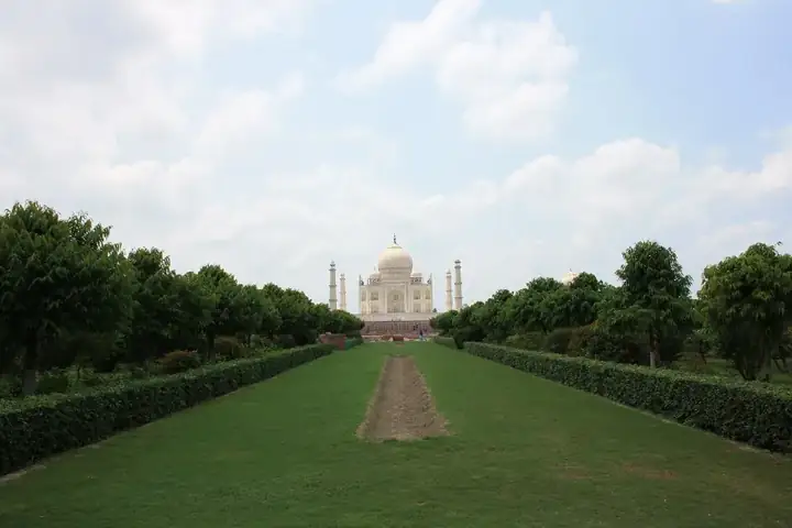 View of Taj Mahal from Mehtab Bagh gardens
