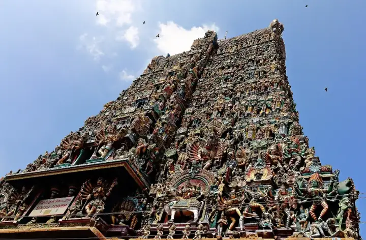 S Meenakshi Amman Temple South Gopuram enriched with delicate Stucco works
