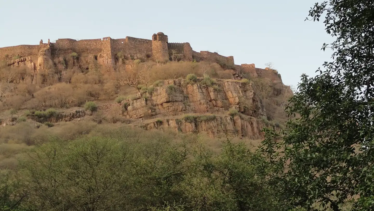 Fort of Ranthambore as visible from Ranthambore National Park