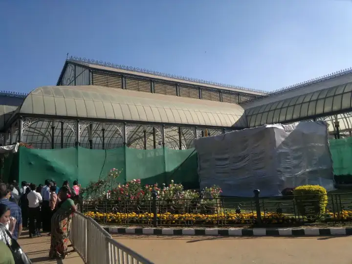 Lalbagh glass house during flower show Jan