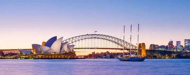 Sydney Opera House and Harbour Bridge Dusk