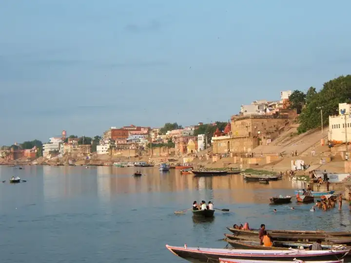 Varanasi ghats at the sunrise