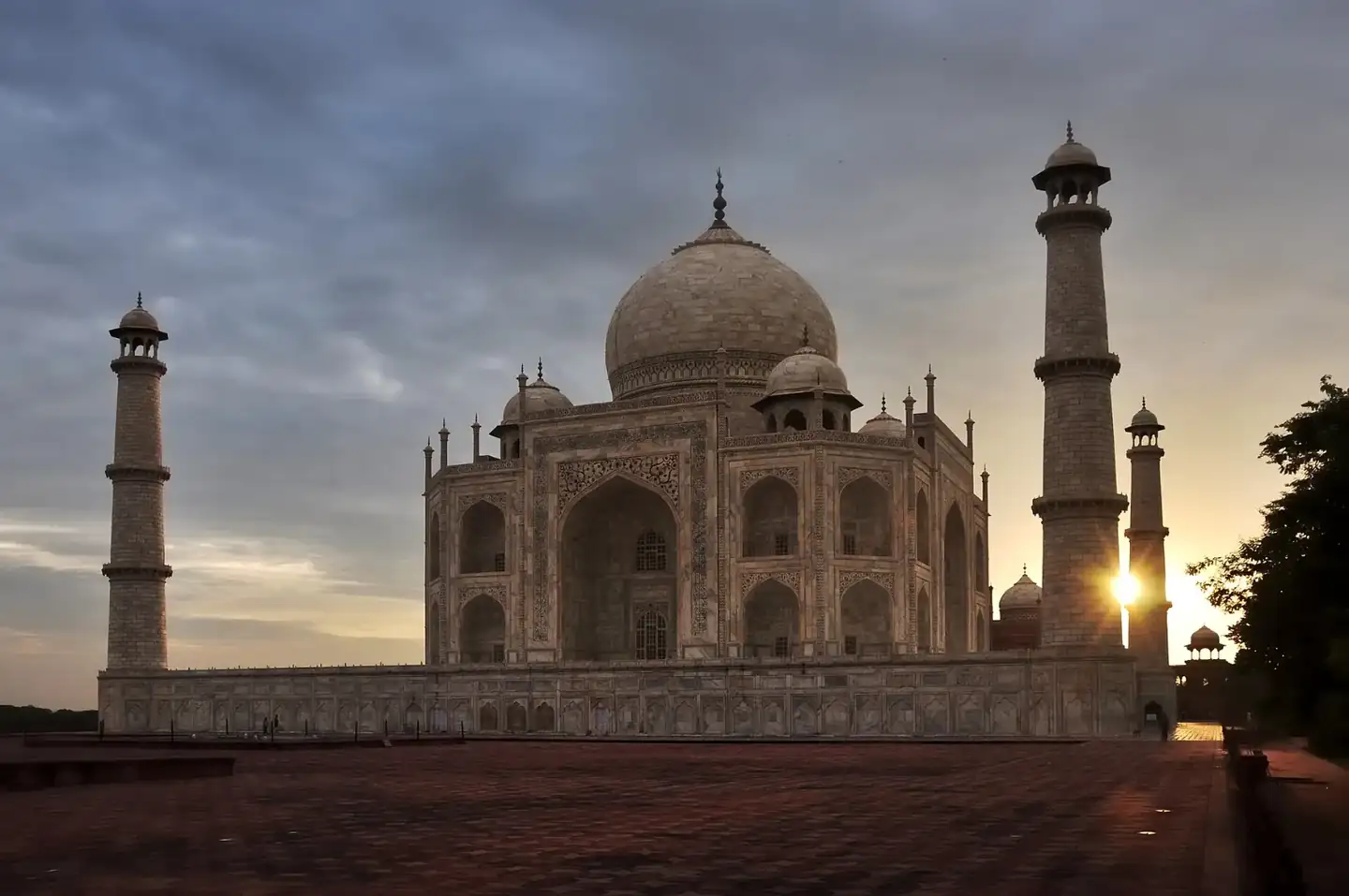 Taj Mahal Tomb at sunrise