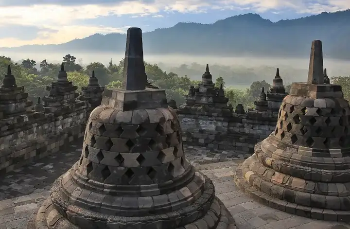 Borobudur Temple Park Indonesia Stupas of