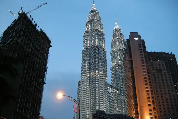 Kuala Lumpur, Malaysia, Petronas Towers, late evening