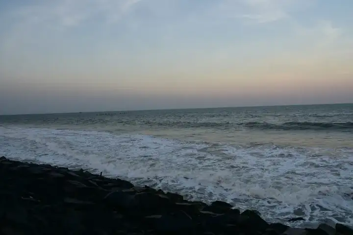Evening falls on the Pondicherry seafront
