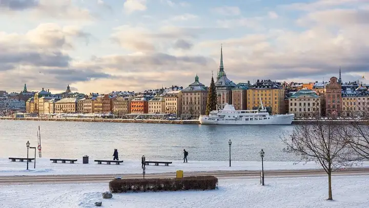 Skeppsbrokajen Gamla Stan from Skeppsholmen Stockholm