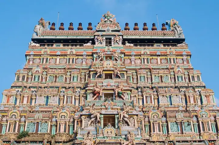 Nataraja Temple gopuram artwork in Chidambaram, Tamil Nadu