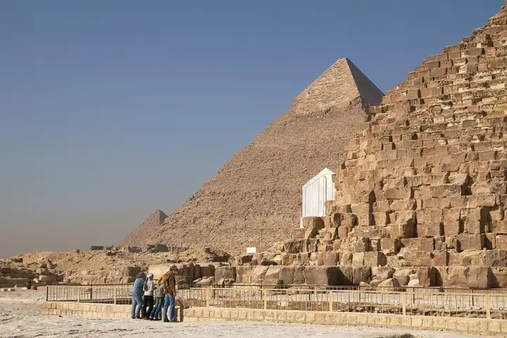 Pyramids of Giza and boat pit