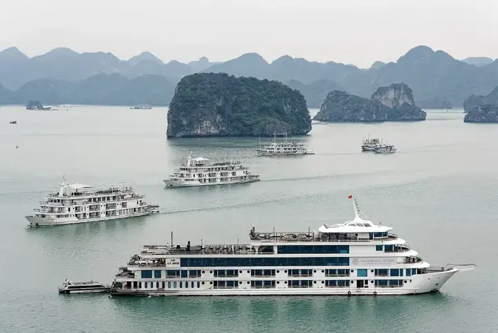 View of sea from Titov Island, Ha Long Bay, Vietnam