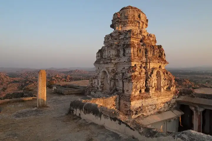Hampi, India, Temple on top of Matanga Hill