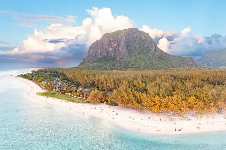 Sunbathing at Le Morne Beach in Mauritius