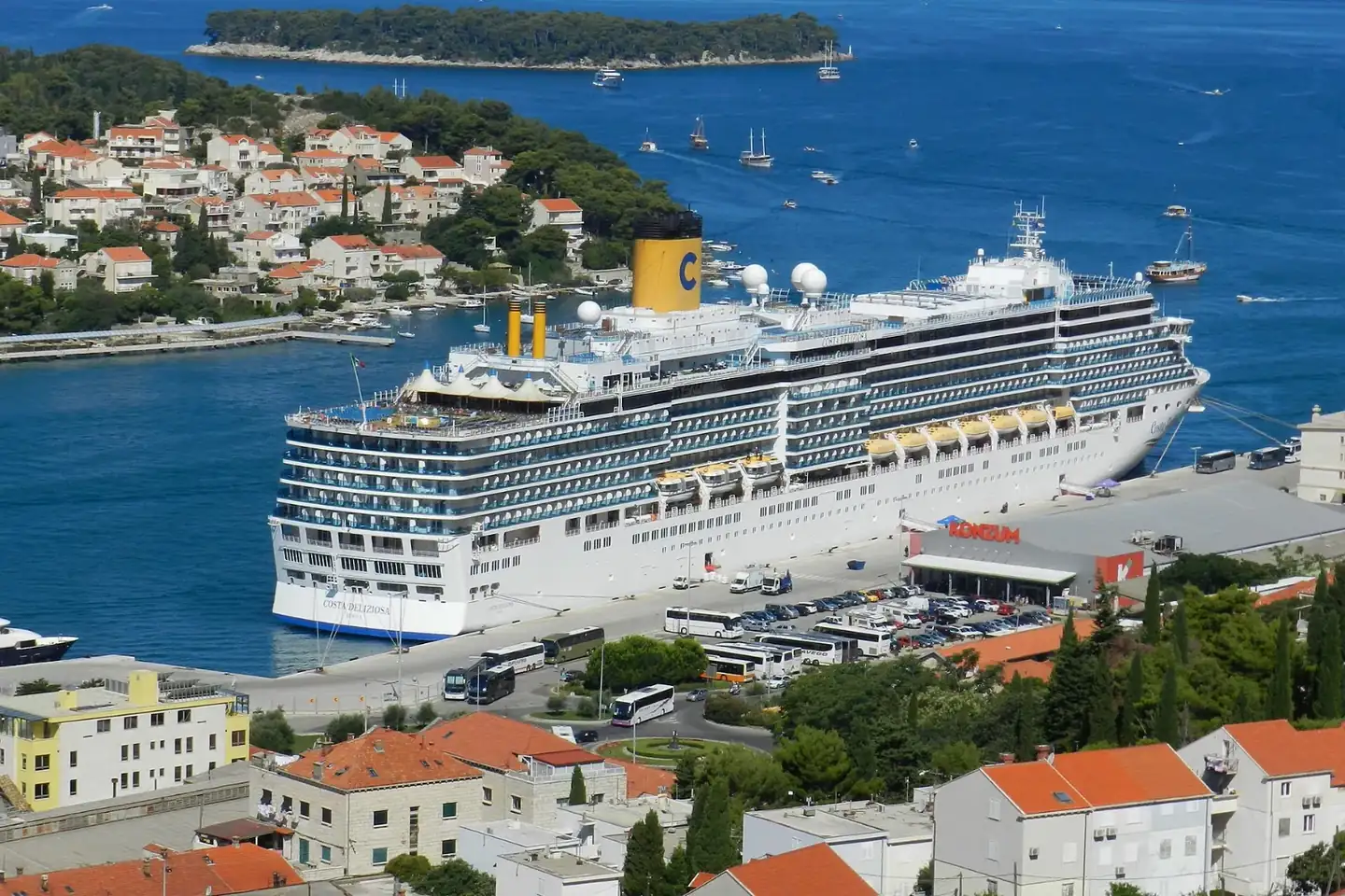 Dubrovnik Cruise Ship dock Costa Deliziosa