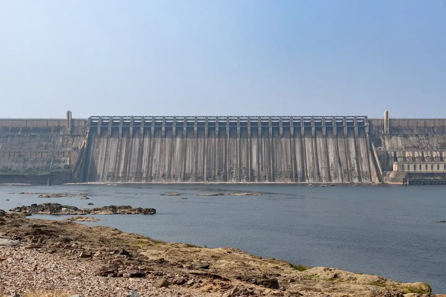 Nagarjuna Sagar dam with all Crest gates closed