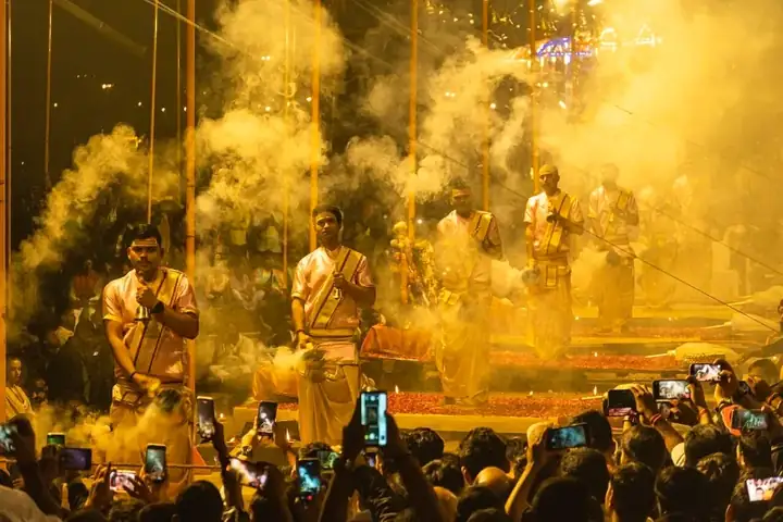 Ganga Aarti at Varanasi in the evening