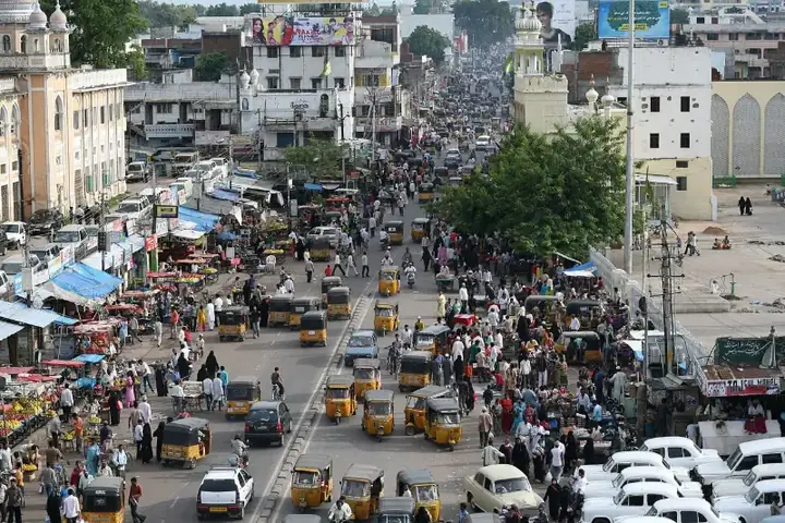 Charminar market from Charminar