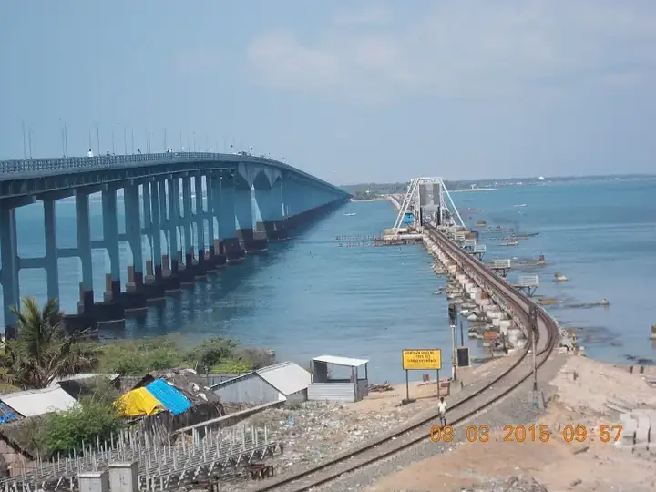 'Pamban road & rail bridge'