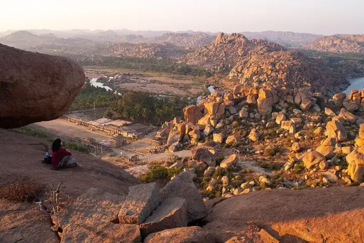 Hampi, India, Rocky landscape of Hampi, Granite rocks of Matanga Hill