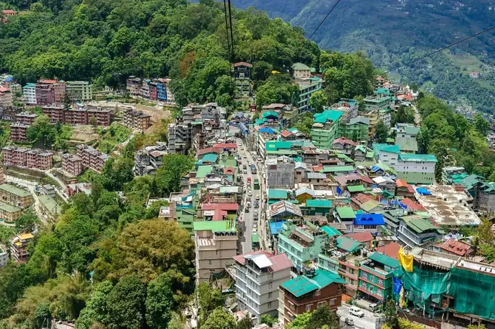 View of Gangtok city from Ropeway