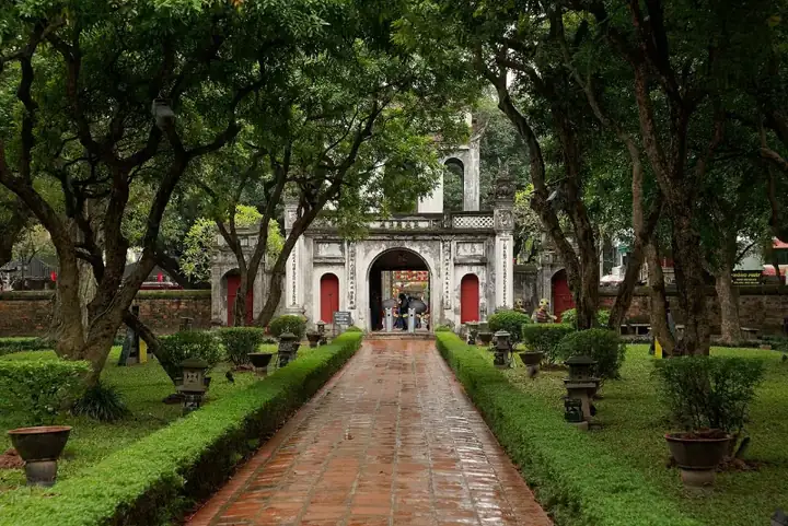 Main gate of the Temple of Literature, Hanoi, Vietnam