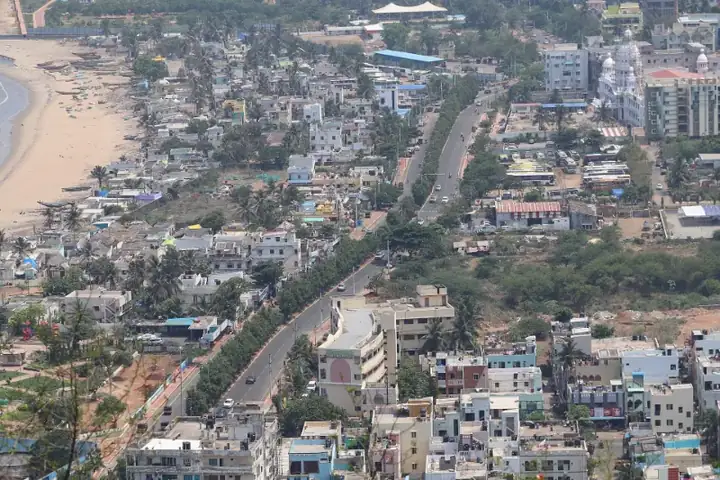Visakhapatnam beach road and MVP double road from Kailasagiri