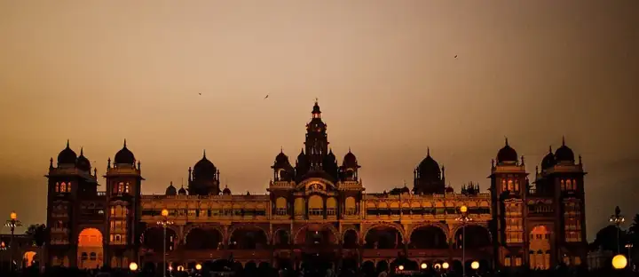 Mysore Palace at dusk light